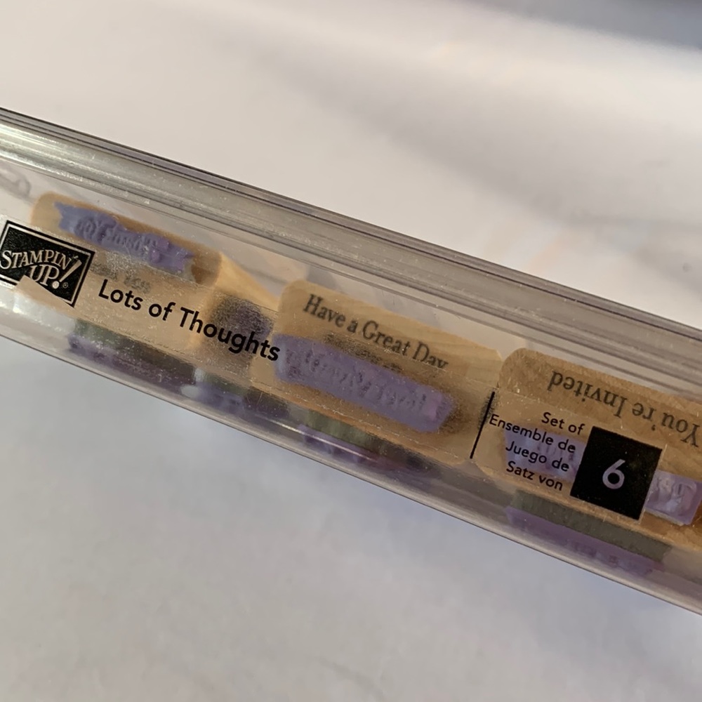 Stampin' Up LOTS OF THOUGHTS Mounted Wood Stamp Set RETIRED - Picture 3 of 3